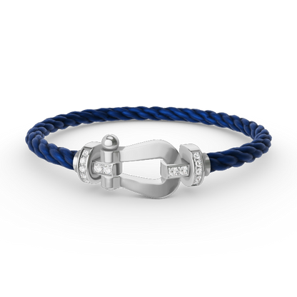 [Regal Gem]FORCE LARGE HORSESHOE HALF DIAMOND BRACELET SILVER