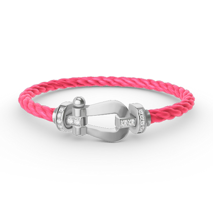 [Regal Gem]FORCE LARGE HORSESHOE HALF DIAMOND BRACELET SILVER