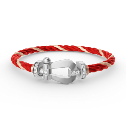 [Regal Gem]FORCE LARGE HORSESHOE HALF DIAMOND BRACELET SILVER