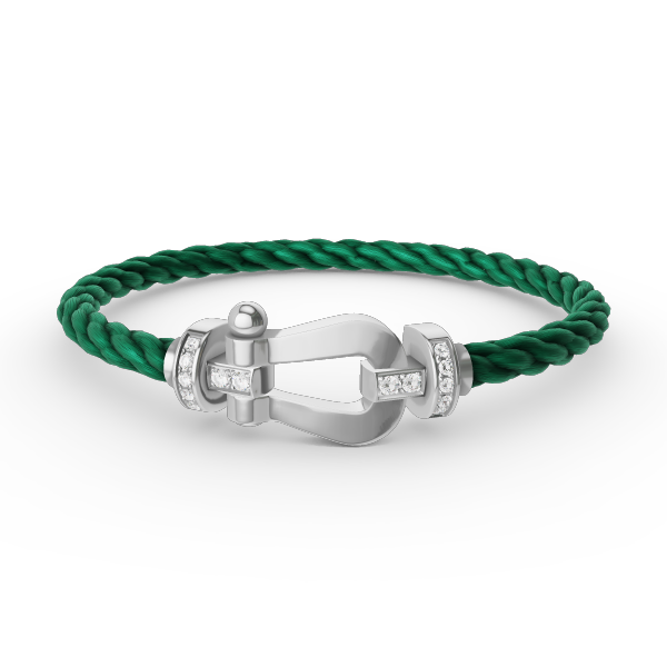 [Regal Gem]FORCE LARGE HORSESHOE HALF DIAMOND BRACELET SILVER