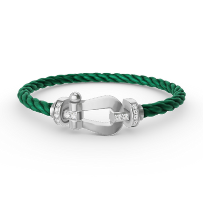 [Regal Gem]FORCE LARGE HORSESHOE HALF DIAMOND BRACELET SILVER