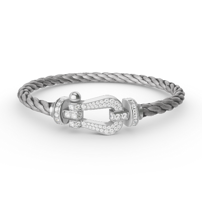[Regal Gem]FORCE LARGE HORSESHOE FULL DIAMOND BRACELET SILVER