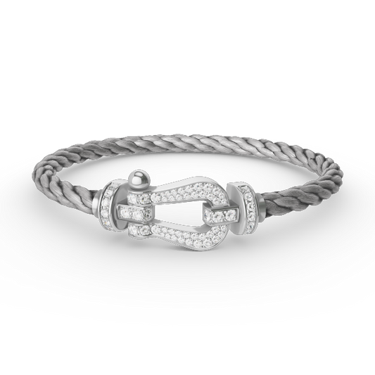 [Regal Gem]FORCE LARGE HORSESHOE FULL DIAMOND BRACELET SILVER
