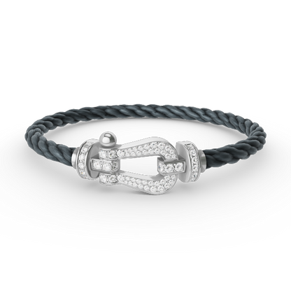 [Regal Gem]FORCE LARGE HORSESHOE FULL DIAMOND BRACELET SILVER