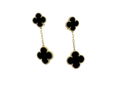 [Regal Gem]CLOVER 2 MOTIFS  EARRINGS (MULTIPLE CHOICESC