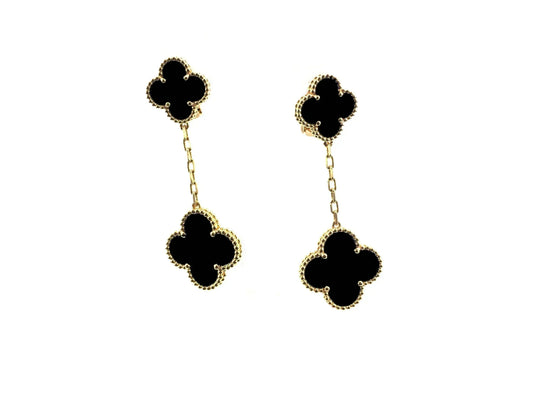 [Regal Gem]CLOVER 2 MOTIFS  EARRINGS (MULTIPLE CHOICESC