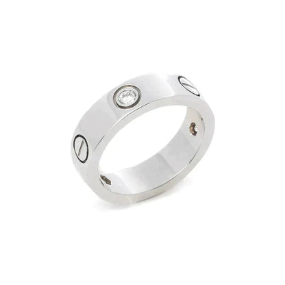 [Regal Gem]LOVE RING 5.5MM 3 DIAMONDS SILVER