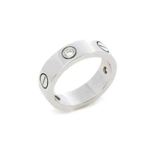 [Regal Gem]LOVE RING 5.5MM 3 DIAMONDS SILVER