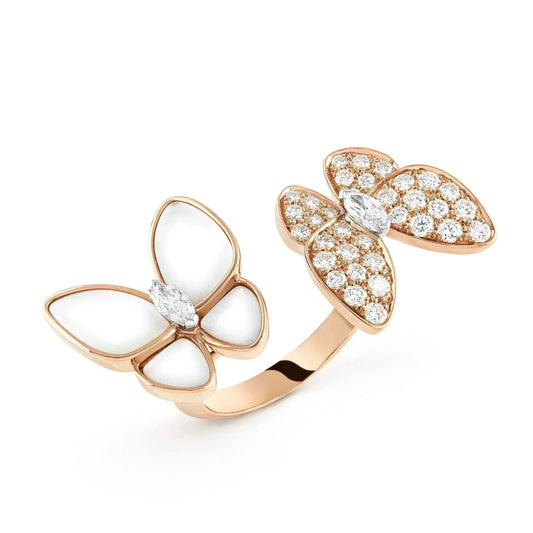 [Regal Gem]TWIN BUTTERFLY DIAMOND MOP RING